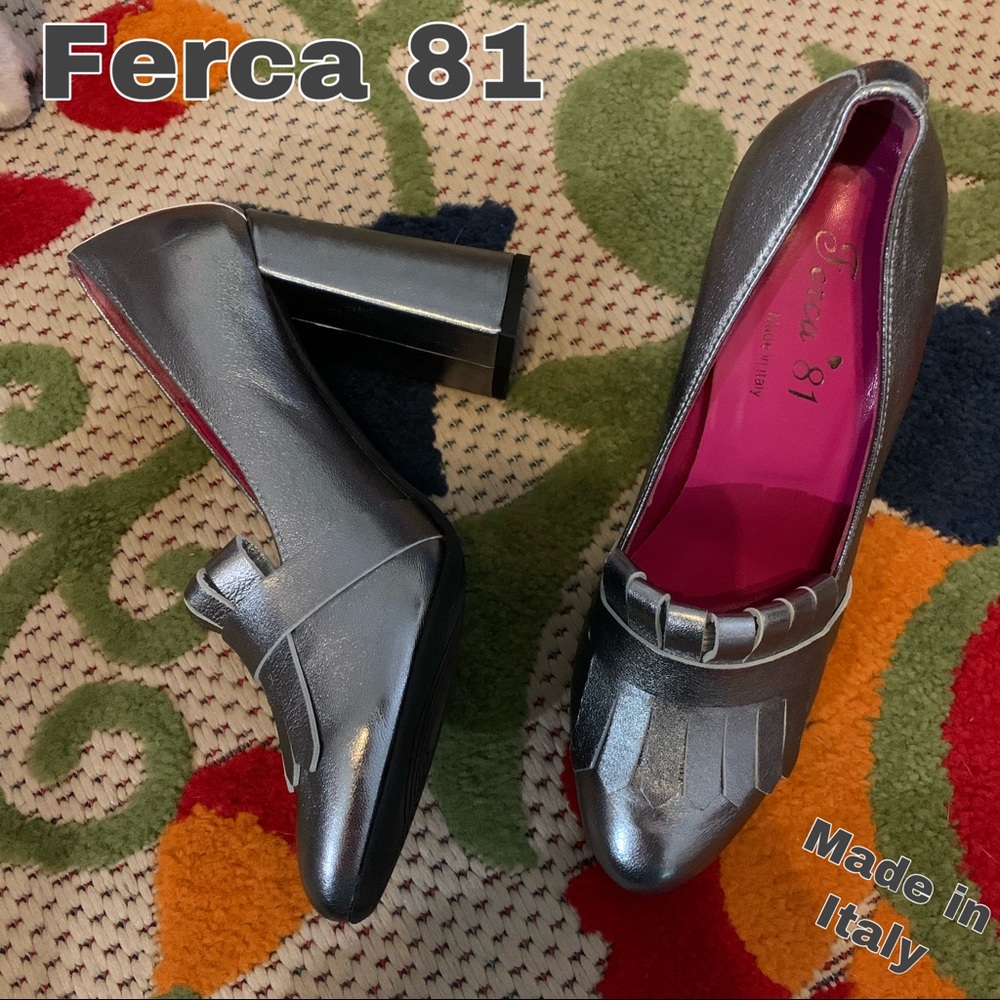 Ferca 81 size 7 soft Italian leather shoes heels